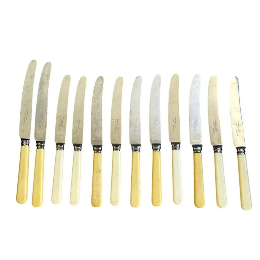 Frank & Co Sheffield England Reliance Knives Stanless Steel Cutlery Celluloid‎